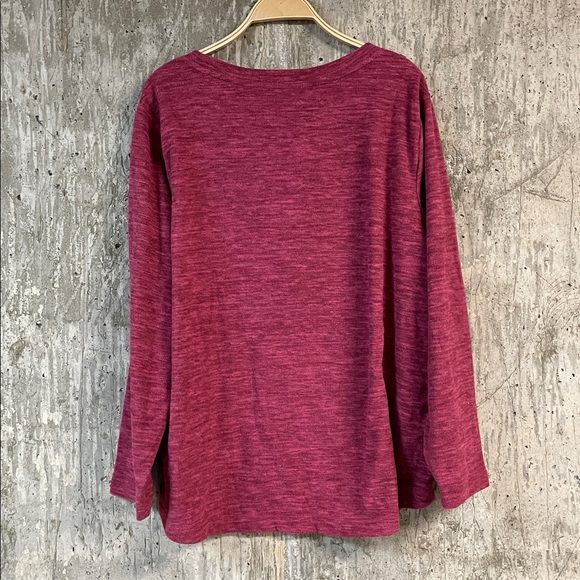 KAREN SCOTT Women's Long Sleeve Spacedye Microfleece Top Size 1X In Magenta - Picture 4 of 6
